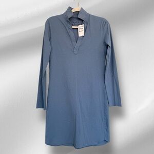 Frank & Eileen Nicole Popover Long Sleeve Henley Shirt Dress Jean XS NWT